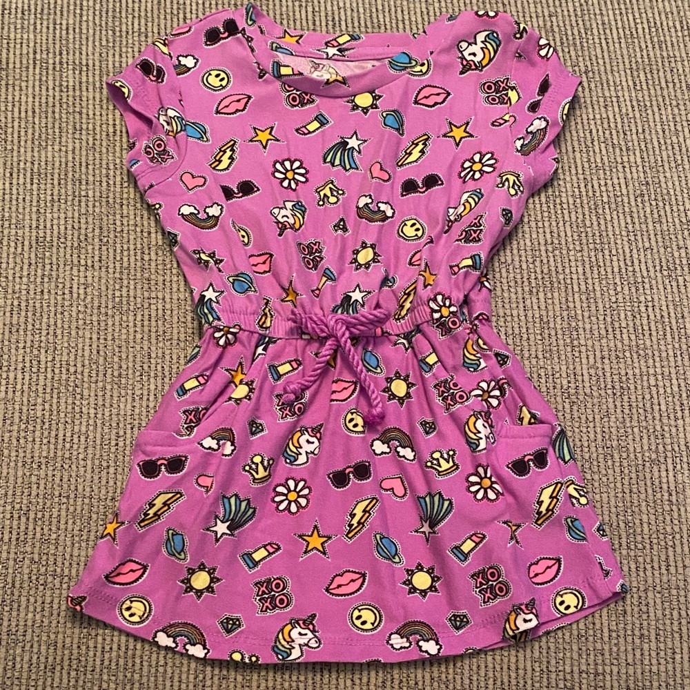 ⭐ 4 for $10 ⭐ - Kidgets Purple Kids Dress with Fun Prints
